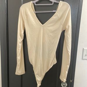 Cream crossback bodysuit